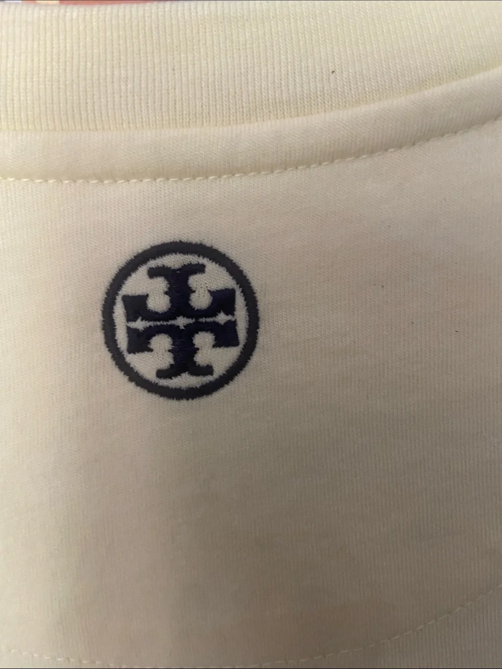Tory Burch Cream Tee with Peach Graphic